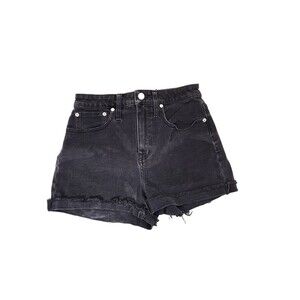 Madewell Women’s High-Rise Black Denim Shorts 25 – Excellent Used Condition